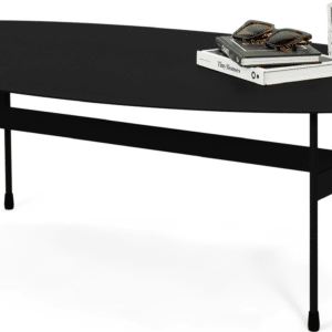 Sofabord Spinder Design Mira - sort pulverlakeret stål, ovalt industrielt design 120Ã39Ã35 cm